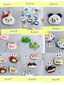 お徳用！編み動物組み合わせ自由　パッチン留め　ヘアクリップ　 ヘアピン　　ヘアアクセサリー　子供　ブローチ(受注制作)