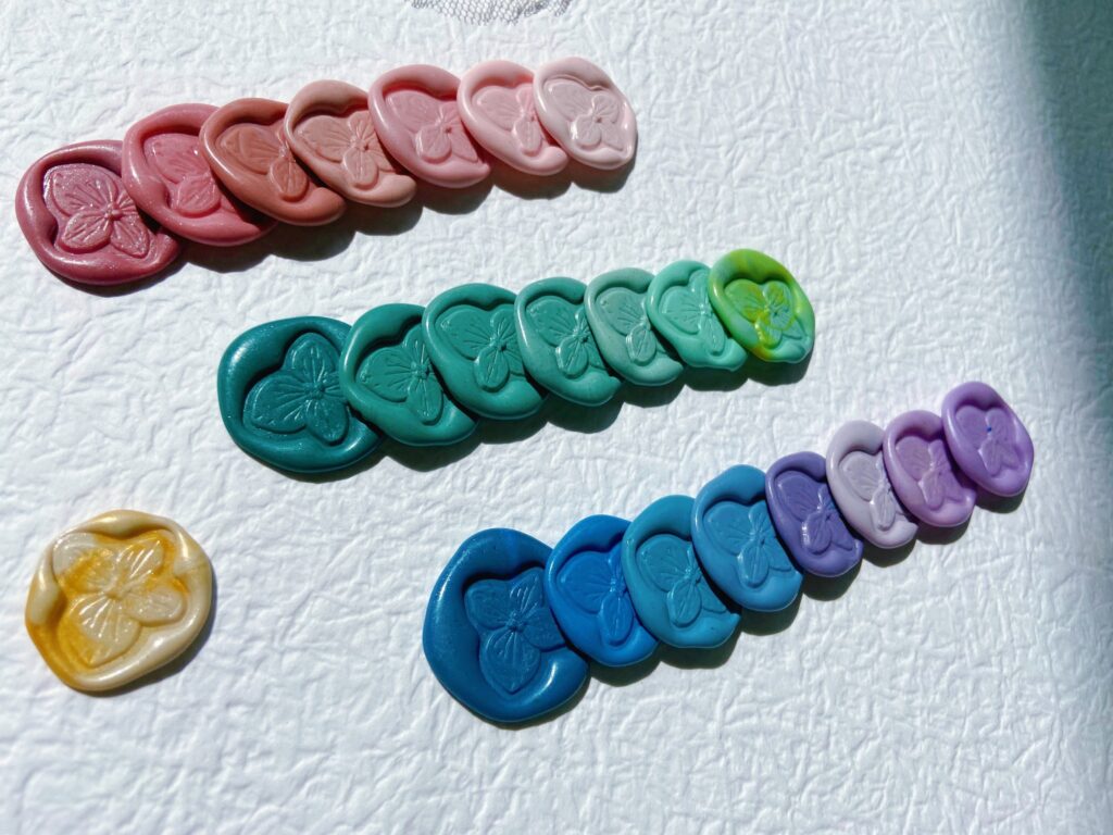 紫陽花　封蝋/シーリングスタンプsealing wax「5/10枚1セット」手紙/招待状/年賀状/贈り物/手帳デコ