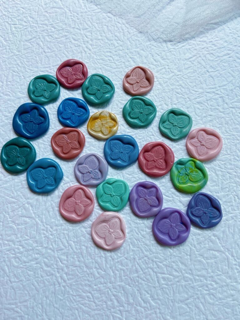 紫陽花　封蝋/シーリングスタンプsealing wax「5/10枚1セット」手紙/招待状/年賀状/贈り物/手帳デコ