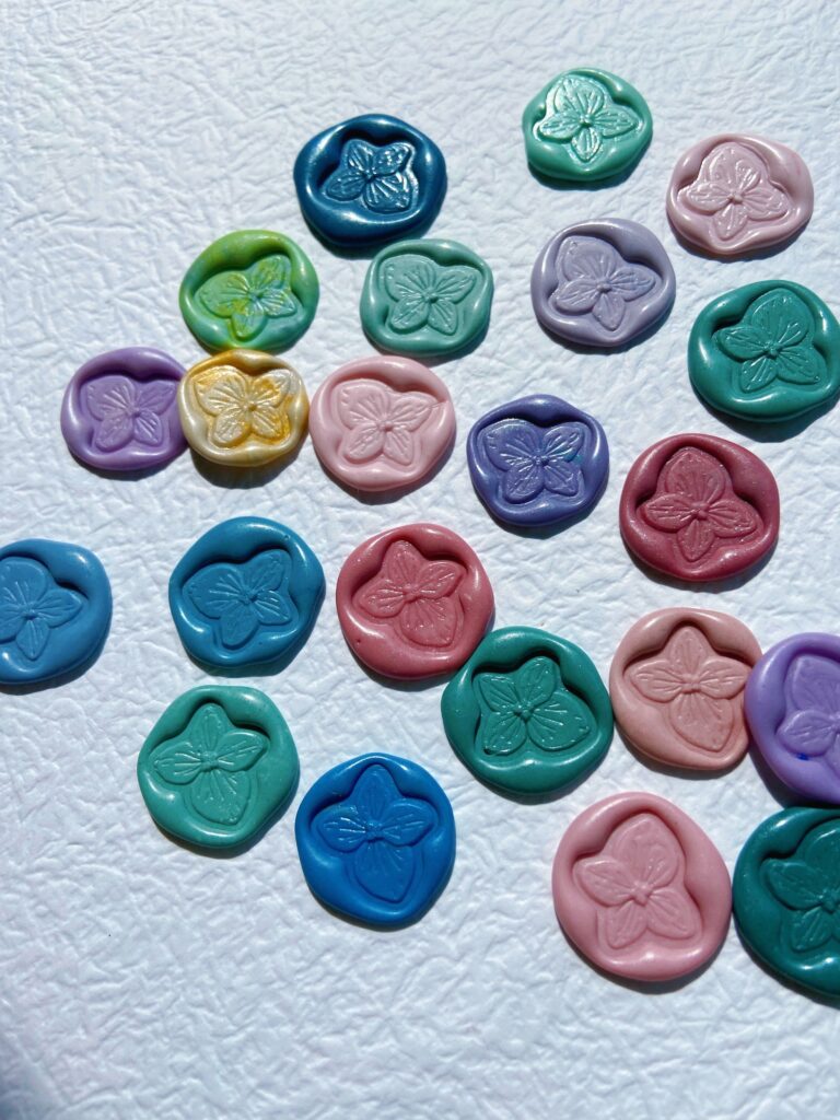 紫陽花　封蝋/シーリングスタンプsealing wax「5/10枚1セット」手紙/招待状/年賀状/贈り物/手帳デコ