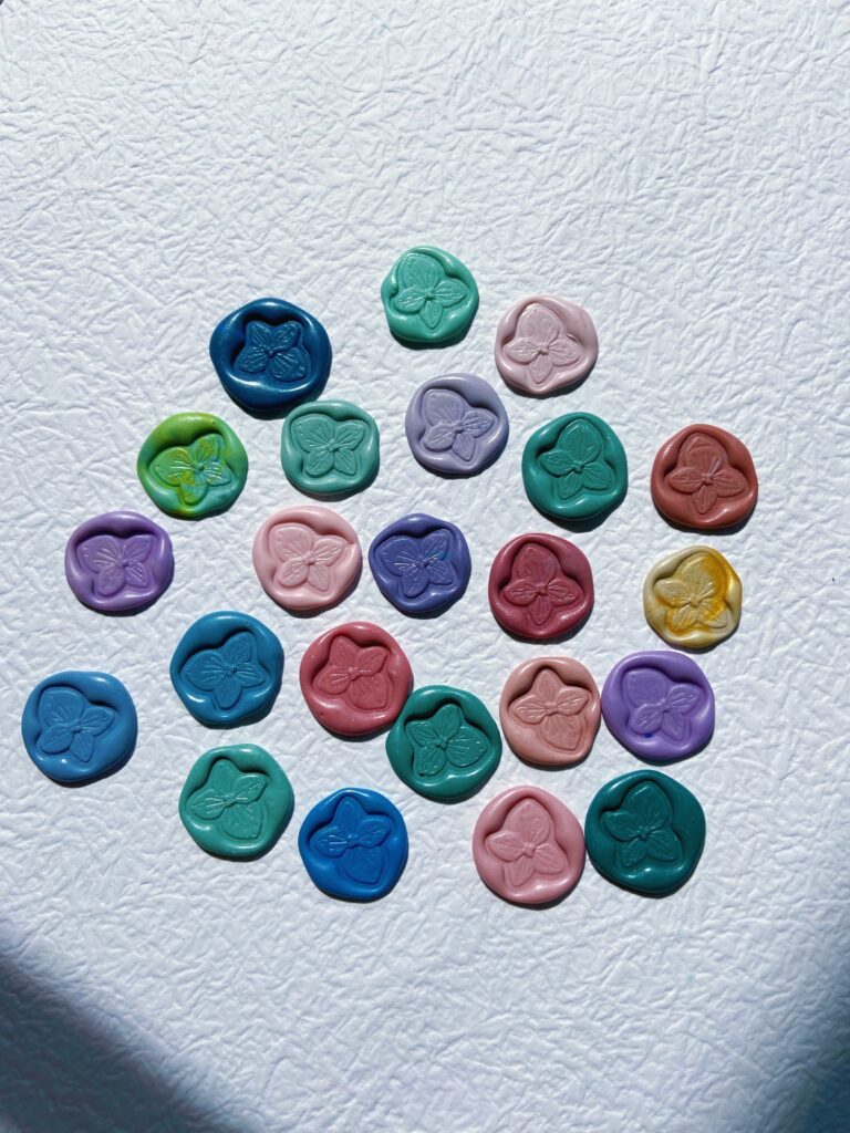 紫陽花　封蝋/シーリングスタンプsealing wax「5/10枚1セット」手紙/招待状/年賀状/贈り物/手帳デコ