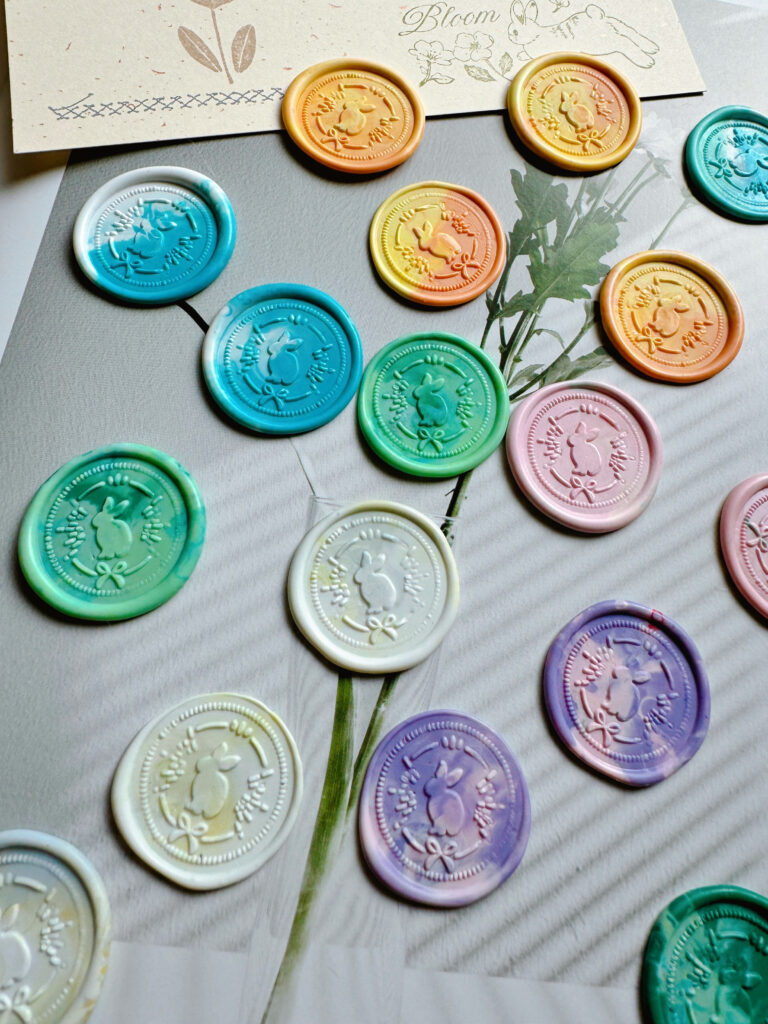 ウサギ　封蝋/シーリングスタンプsealing wax「5/10枚1セット」手紙/招待状/年賀状/贈り物/手帳デコ