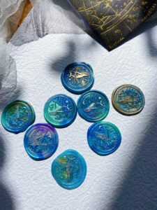 クジラ　封蝋/シーリングスタンプsealing wax「5枚1セット」手紙/招待状/年賀状/贈り物/手帳デコ