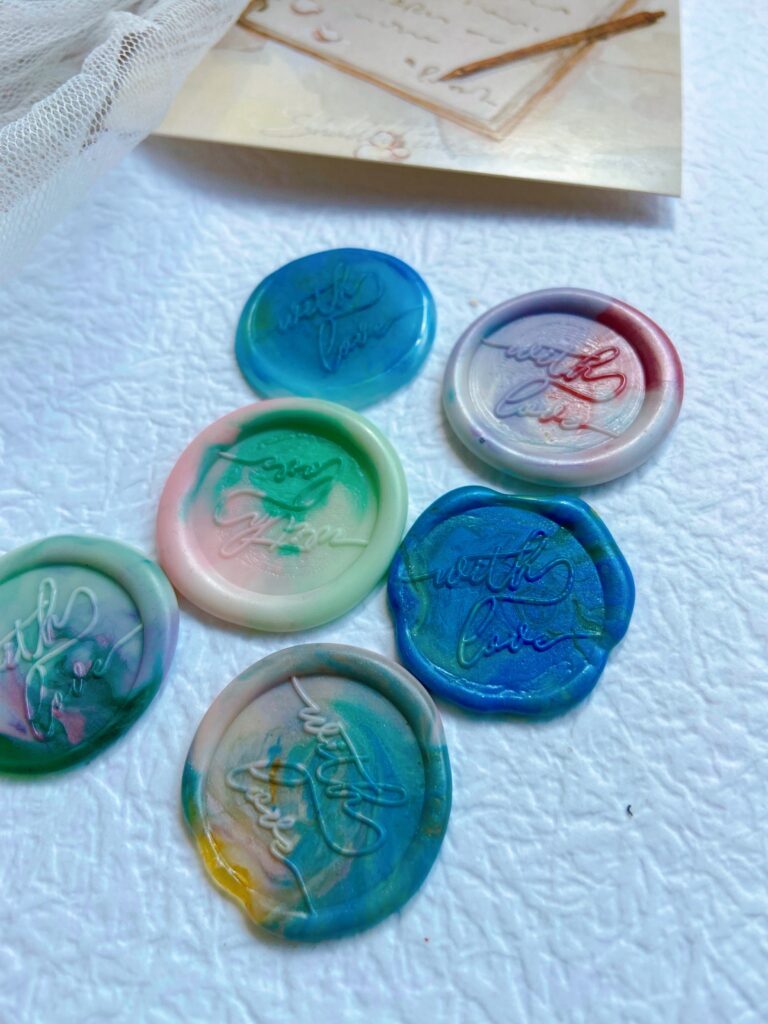 “with love” 封蝋/シーリングスタンプ「5/10枚1セット」手紙/招待状/年賀状/贈り物/手帳デコ