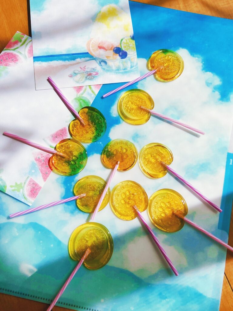 ロリポップ透明封蝋/シーリングスタンプsealing wax「5枚1セット」　手紙/招待状/年賀状/贈り物/手帳デコ