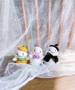 ハロウィン キャラクター　オバケ編みぐるみ　魔女　ジャック・オー・ランタン　ゴースト　キーホルダー/バッグチャーム