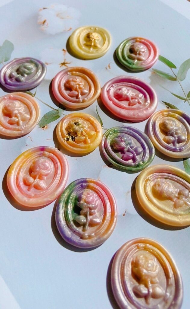 “フランス バラ” 封蝋/シーリングスタンプsealing wax 手紙/招待状/年賀状/贈り物/手帳デコ