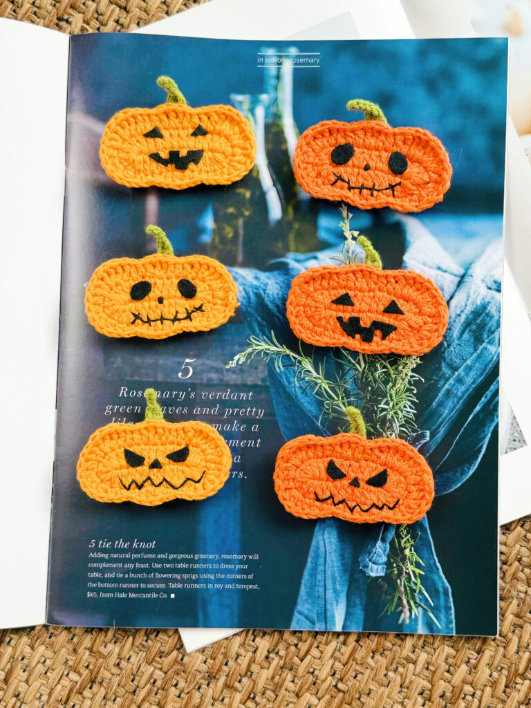ハロウィン★かぼちゃのヘアアクセサリー＆ブローチ｜パンプキン・ジャックオーランタン｜ハンドメイド　手編み　仮装